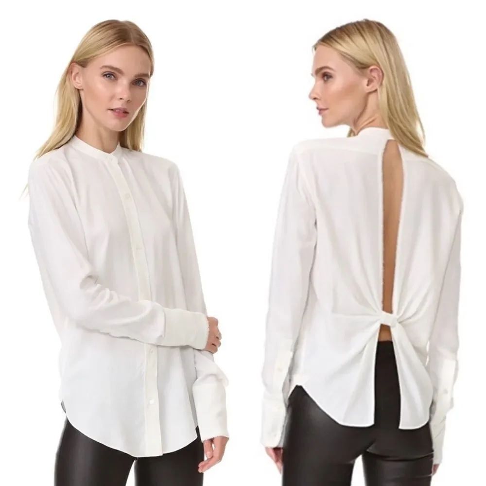 Helmut Lang White Button-Down Shirt with Open Back, XS